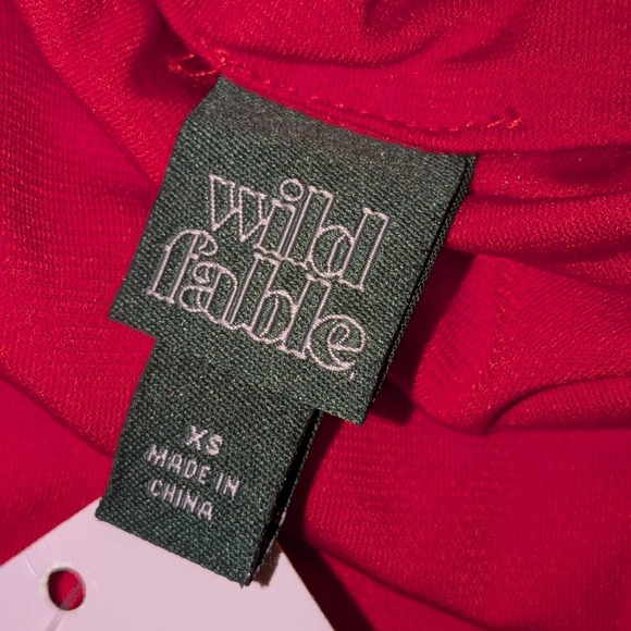 Wild Fable Red Mock Neck Tiered Ruffle Mini Dress Sleeveless XS NWT - Picture 4 of 11